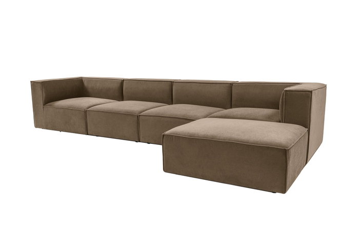Atelier Del Sofa Sora Sofá Esquinero con Pouf - Marrón Atelier Del Sofa Sora Sofá Esquinero con Pouf - Marrón